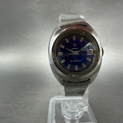 Rado Space Wing Watch Women 24mm Blue Dial Steel Date Automatic Runs VTG5