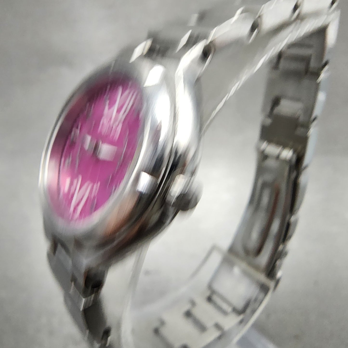 Citizen EcoDrive Wicca Watch Women 24mm Pink Dial Silver Tone Round Runs2