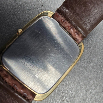 Seiko Watch Men 27mm Gold Dial Gold Tone Rectangle 9300-5009 New Battery10
