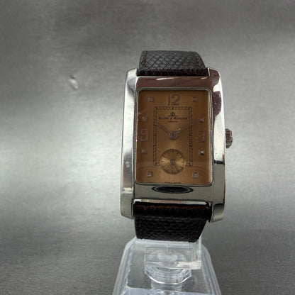 Baume & Mercier Hampton Watch Men 24mm Rose Dial Steel Small Seconds New Battery5