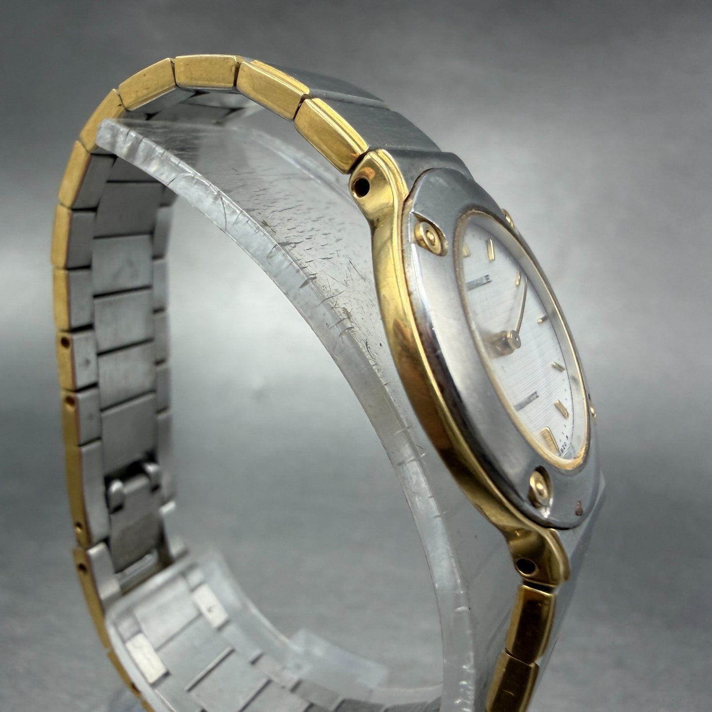 Seiko Lassale Watch Women 25mm White Dial Two Tone Round 1E50-0A99 New Battery3