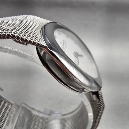 Skagen Watch Women 26mm White Dial Silver Tone Round 589SSS New Battery3