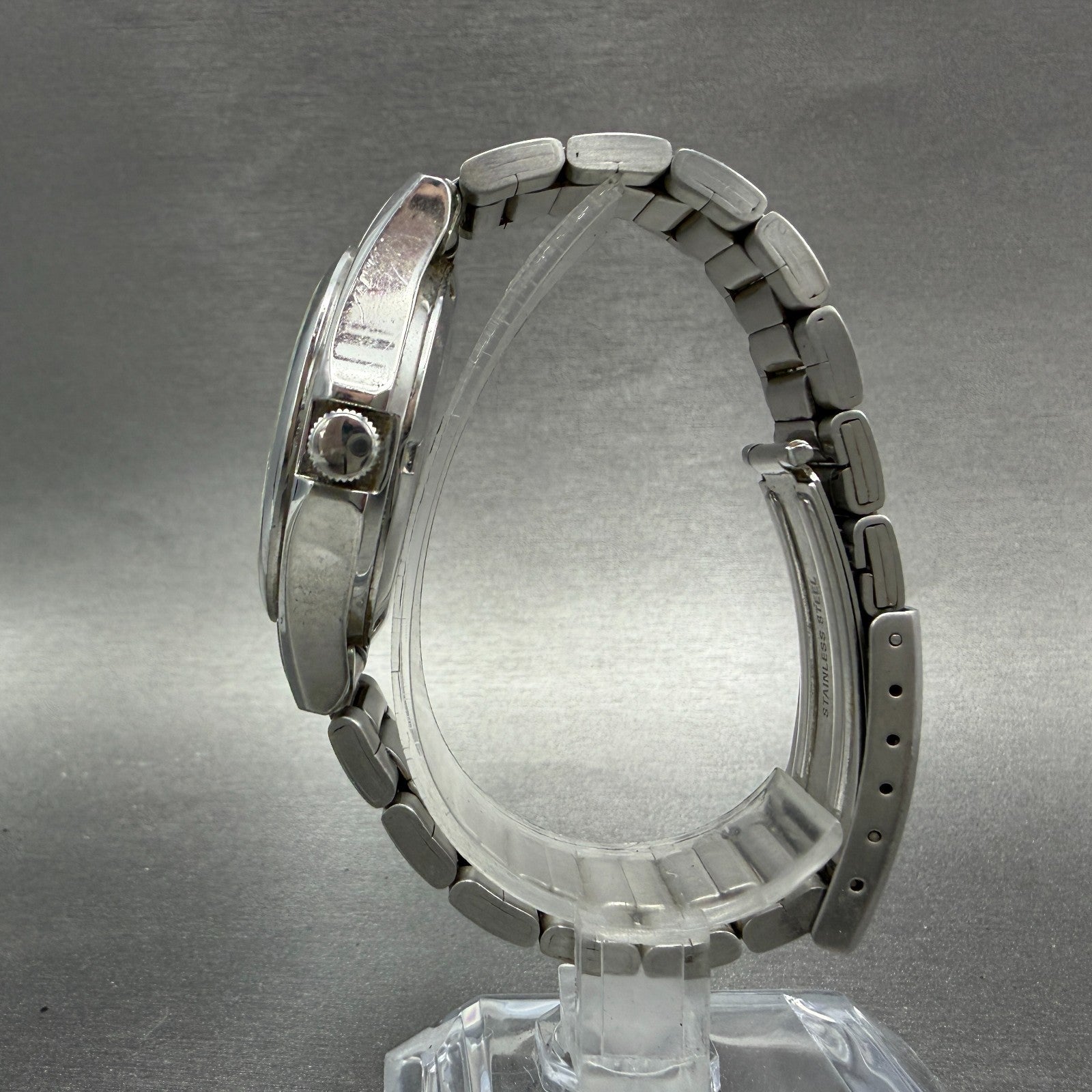 Casio Beside Watch Men 35mm Silver Dial Steel Daydate Round BES-105 New BatteryA6