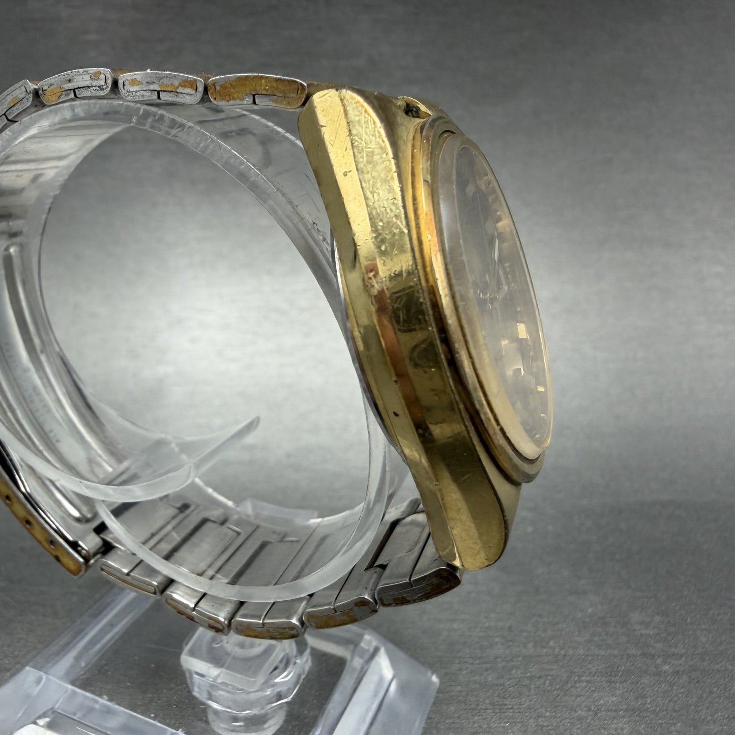 Seiko DX Automatic Watch Men 37mm Brown Dial Gold Tone Daydate 6106-7619 Runs3