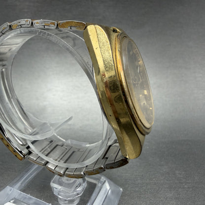 Seiko DX Automatic Watch Men 37mm Brown Dial Gold Tone Daydate 6106-7619 Runs3