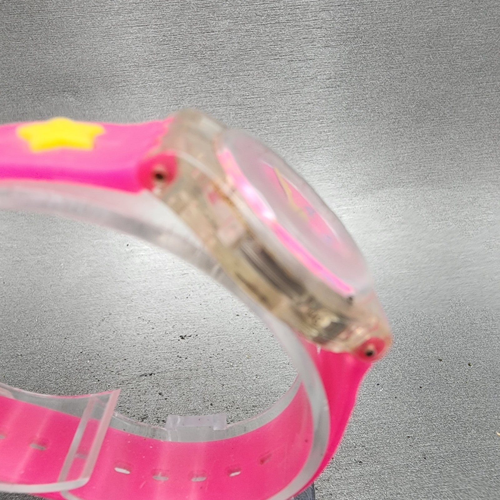 Swatch Candy Pleasure Watch Women 25mm Pink Dial Clear Case Round New Battery2
