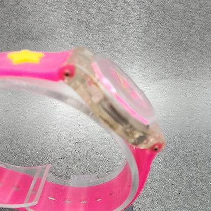 Swatch Candy Pleasure Watch Women 25mm Pink Dial Clear Case Round New Battery2