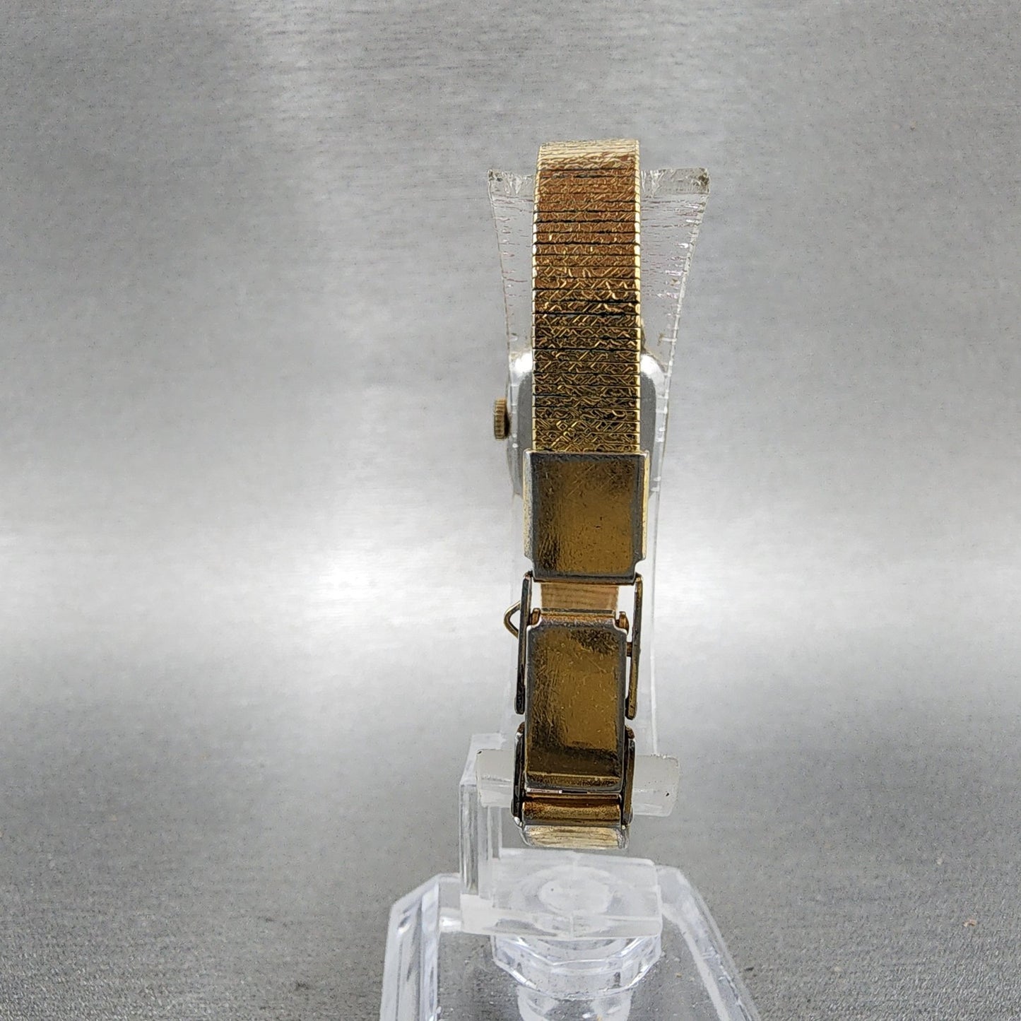 Seiko Tank Watch Women 16mm Champagne Dial Gold Tone Manual 115179 Runs7