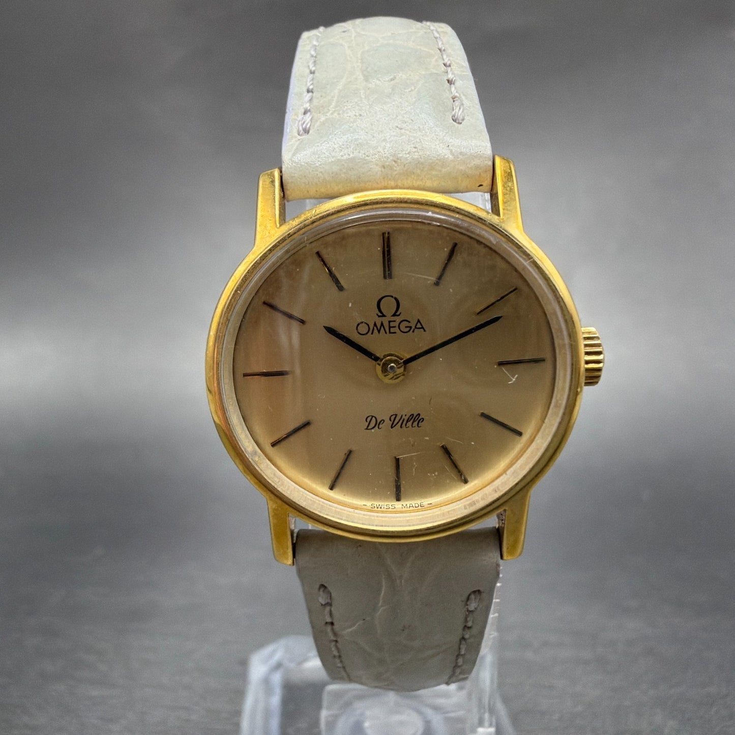 Omega De Ville Watch Women 24mm Gold Dial Gold Plated Manual Wind Runs 511.05080