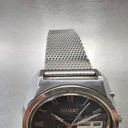 Orient Chronoace Watch Men 37mm Gray Dial Steel Daydate Round Automatic  PARTS4