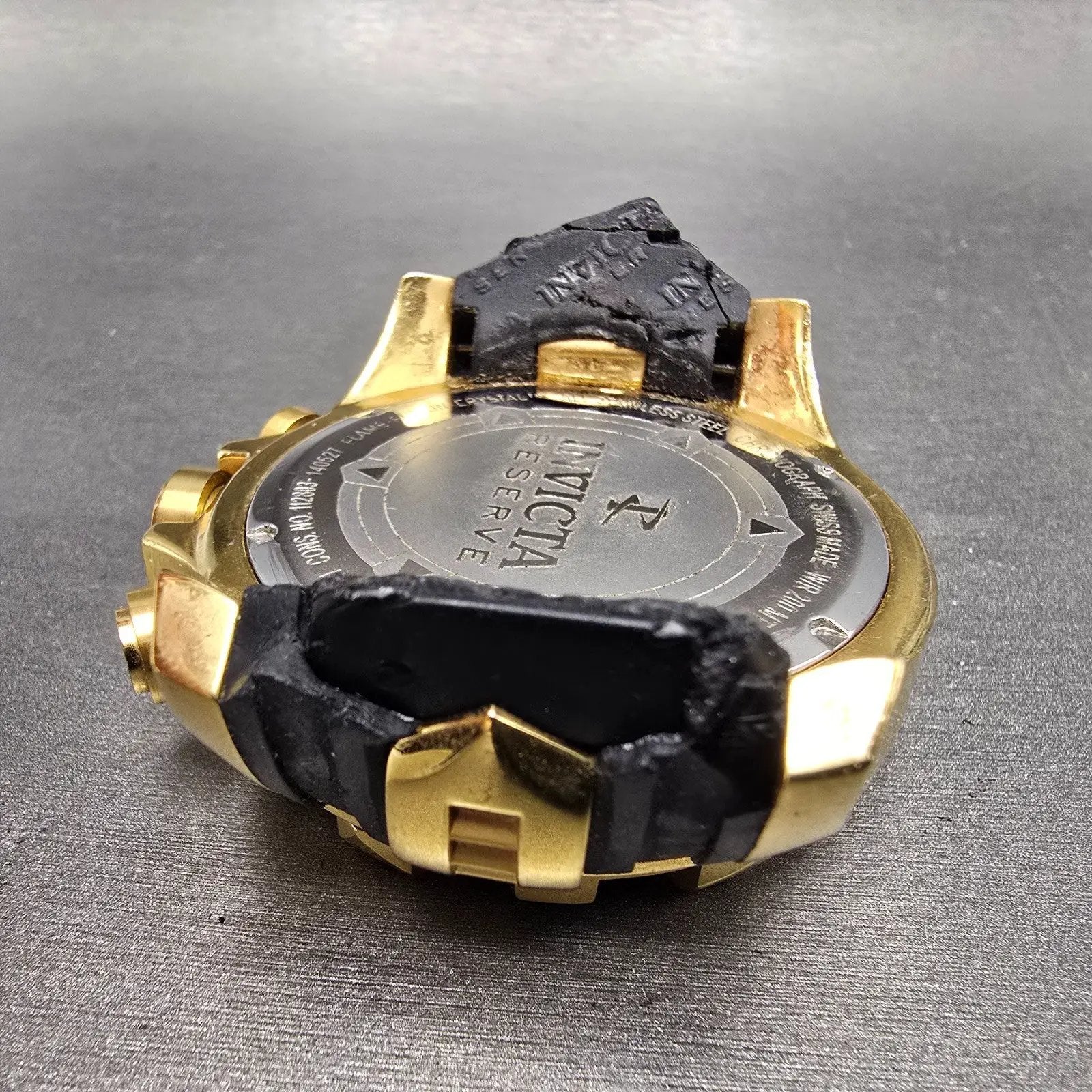 Invicta Reserve Chronograph Dive Watch Men 52mm Red Dial Gold Tone 6972 New Batt8
