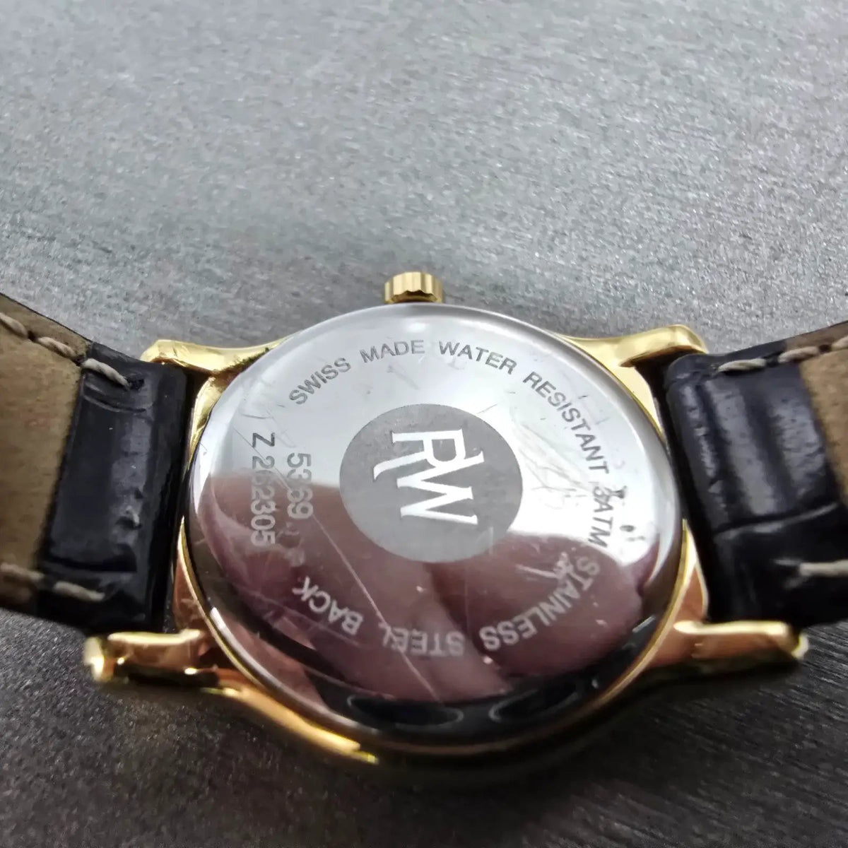 Raymond Weil Watch Women 24mm White Dial Gold Plated Date Round 5369 New Batt9