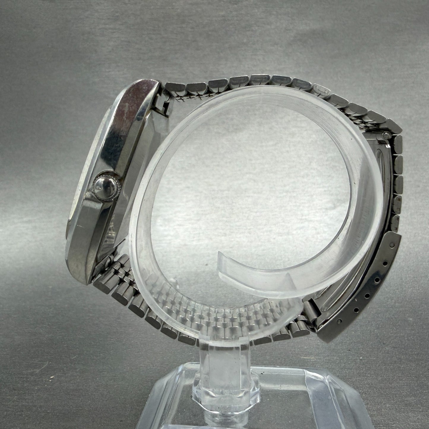 Seiko Lord Matic Watch Men 33mm Silver Dial Steel Daydate READ! 5606-5220 Runs6