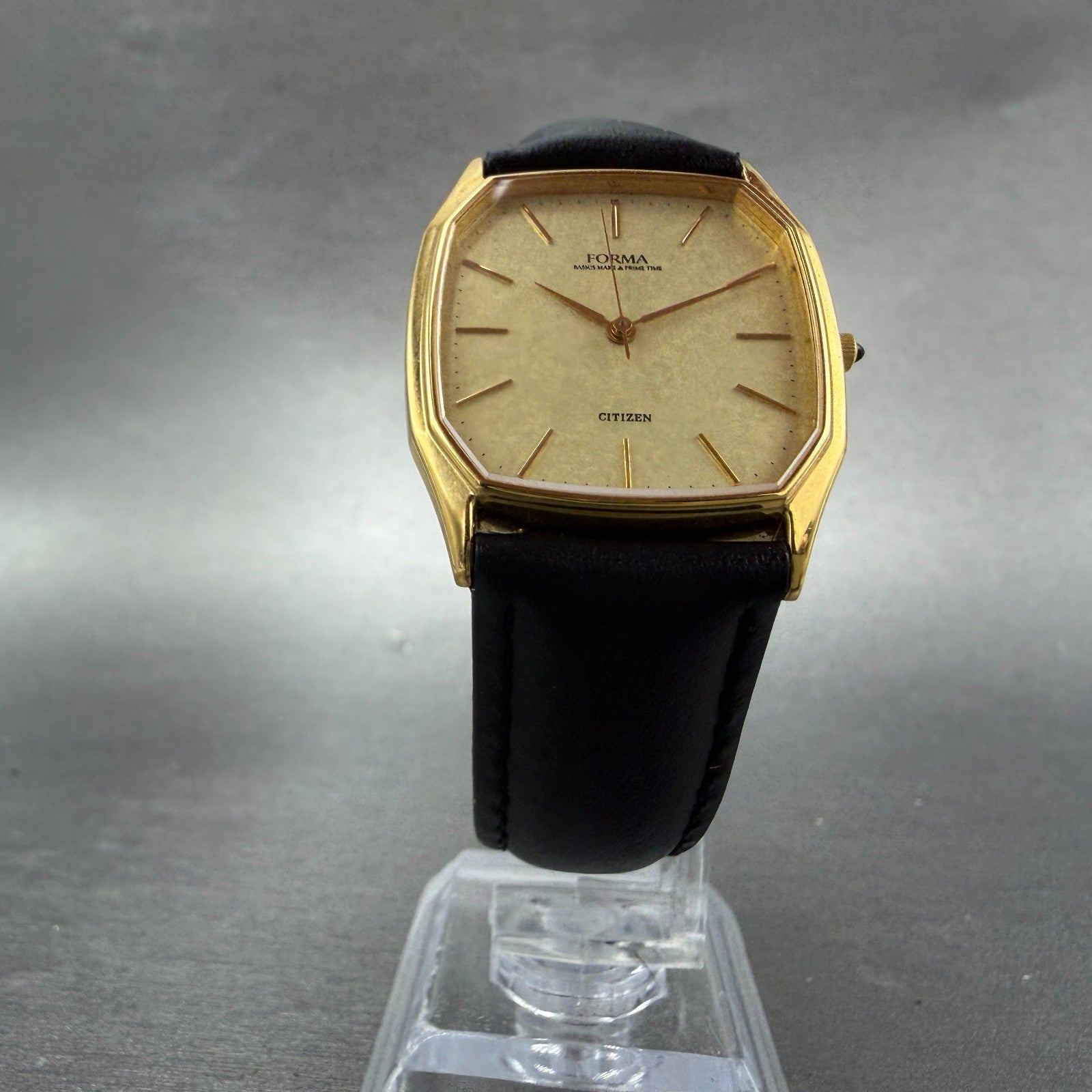 Citizen Forma Tank Watch Men 29mm Champagne Dial Gold Tone 2833-266196 New Batt5