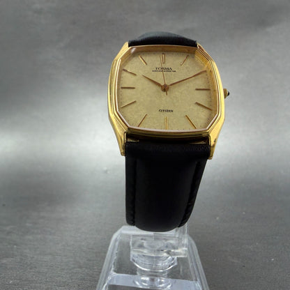 Citizen Forma Tank Watch Men 29mm Champagne Dial Gold Tone 2833-266196 New Batt5