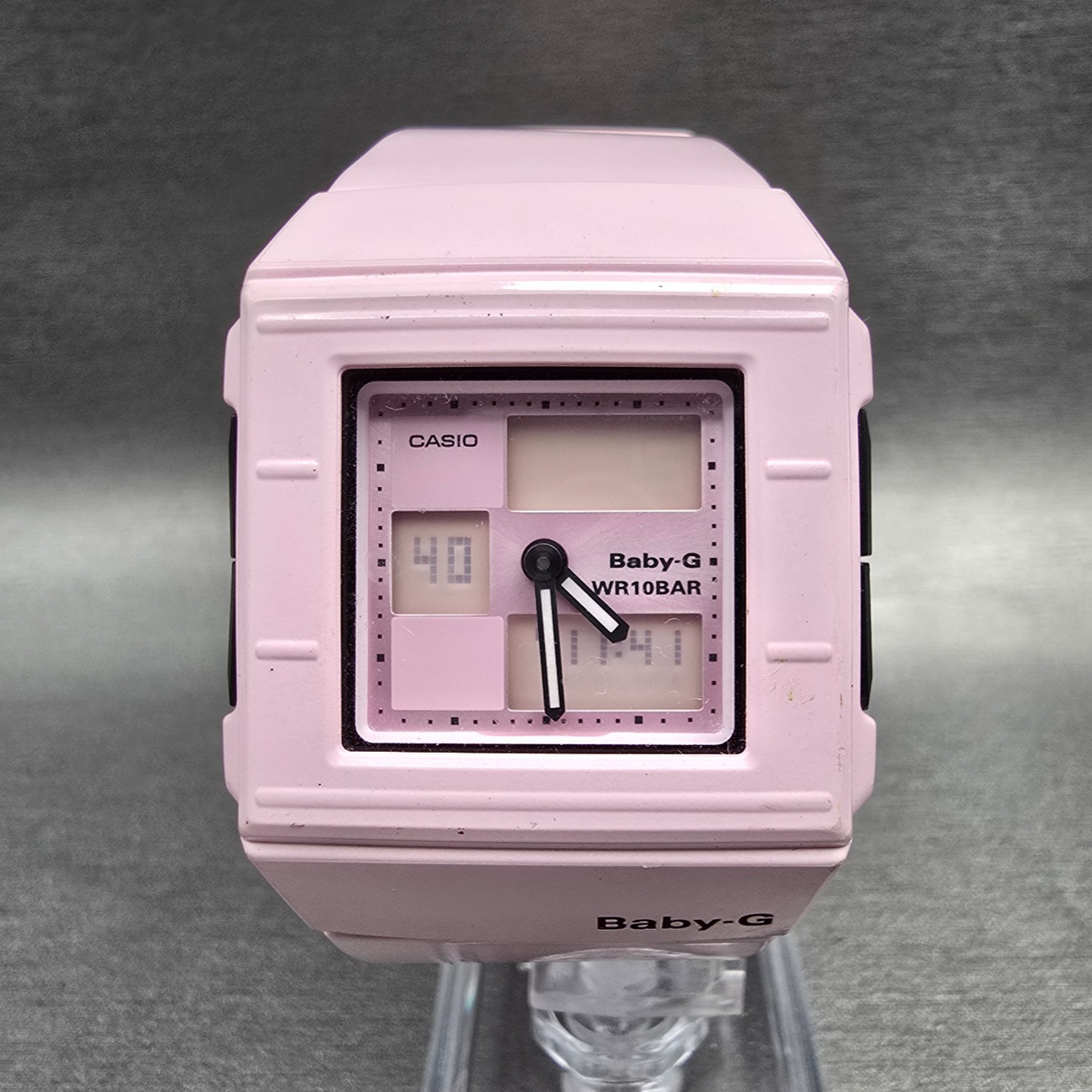 Casio Baby-G BGA-200 Watch Women 36mm Pink Black Chrono Alarm Square New Battery0