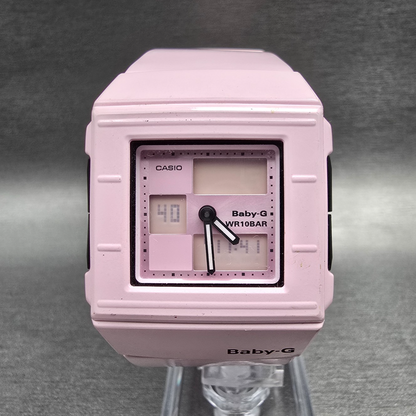 Casio Baby-G BGA-200 Watch Women 36mm Pink Black Chrono Alarm Square New Battery0