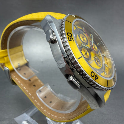 Invicta Triple Calendar Watch men 45mm Yellow Dial Steel 2918 PARTS5