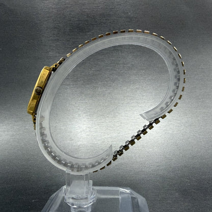 Seiko Tank Watch Women 13mm Champagne Dial Gold Tone 1320-6069 New Battery6