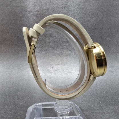 Tory Burch Reva Watch Women 28mm Cream Dial Gold Round TRB4007 New Battery10