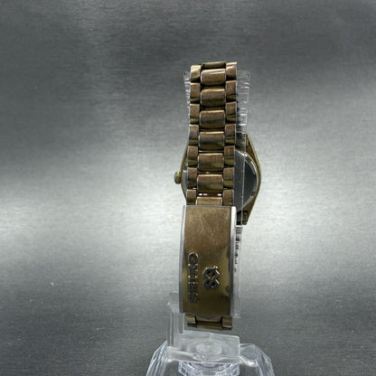Seiko SQ Watch Women 25mm Champagne Dial Gold Tone Daydate 2626-0159 New Battery7