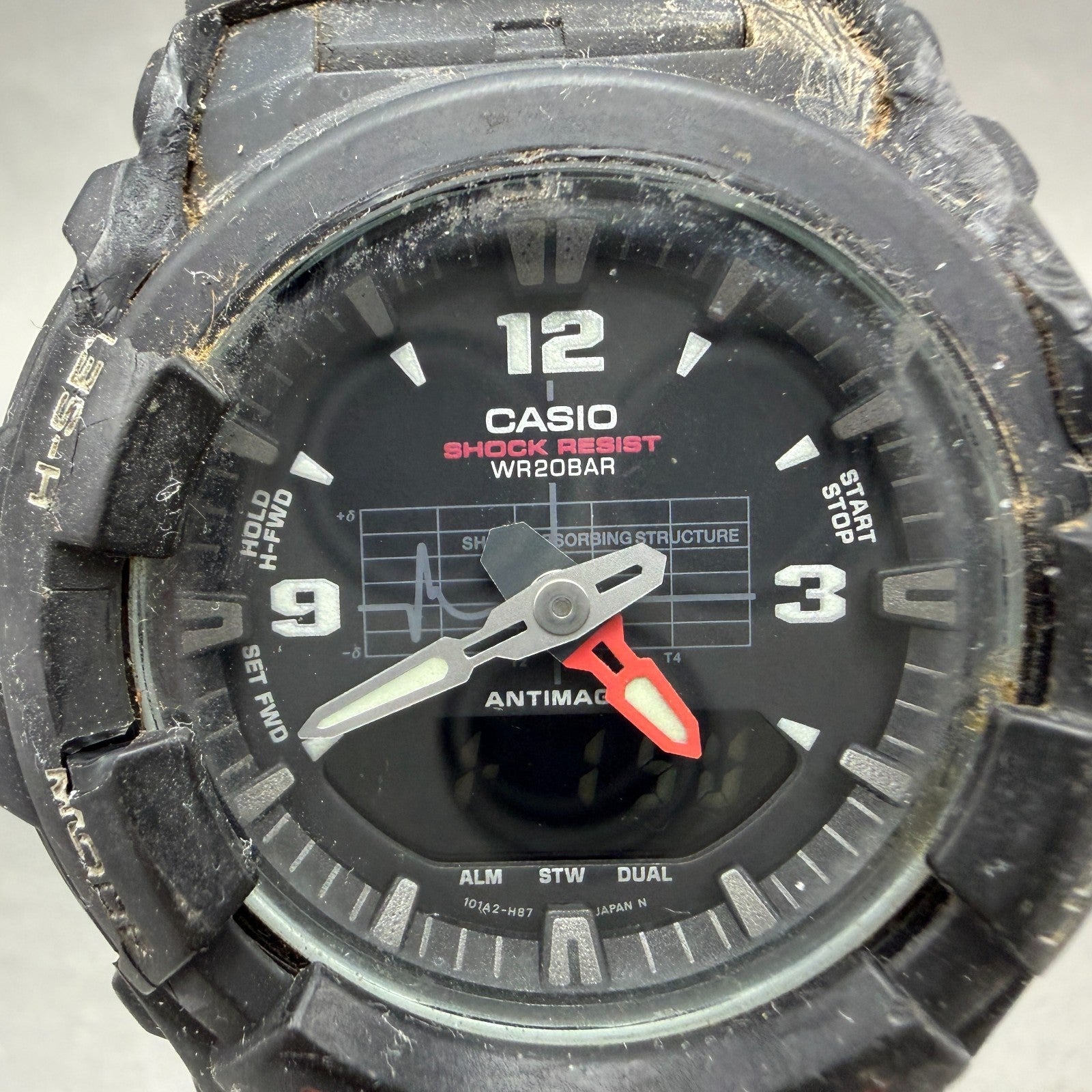 Casio G-Shock G-100Watch Men 48mm Analog Digital Black Tone Round READ!!! NewBat1