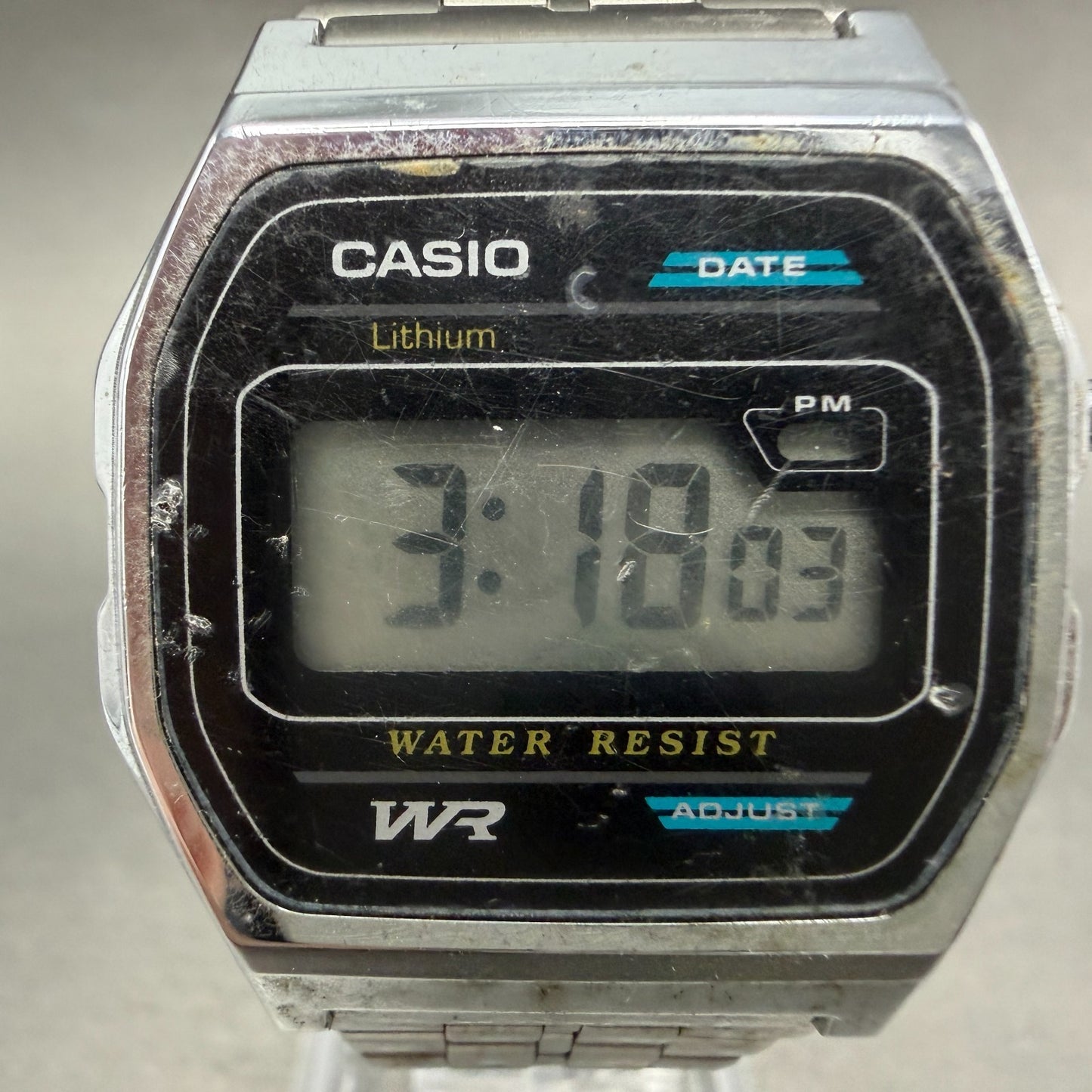 Casio B-614W Watch Men 34mm Digital Silver Tone Octagon Date New Battery1