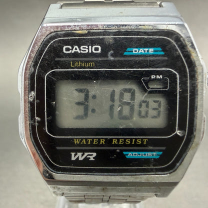 Casio B-614W Watch Men 34mm Digital Silver Tone Octagon Date New Battery1