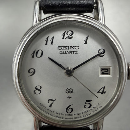Seiko SQ Watch Women 23mm Silver Dial Silver Tone Date 8522-0030 New Battery1