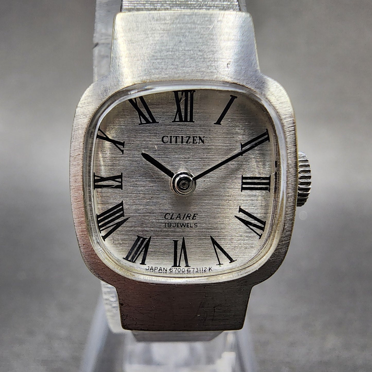 Citizen Claire Watch Women 17mm Silver Dial White Gold Plated Manal Wind  Runs1