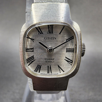 Citizen Claire Watch Women 17mm Silver Dial White Gold Plated Manal Wind  Runs1