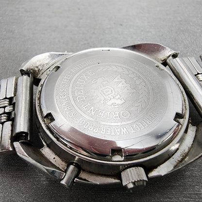 Orient AAA Deluxe Watch Men 37mm White Dial Silver Tone Daydate Cushion PARTS13