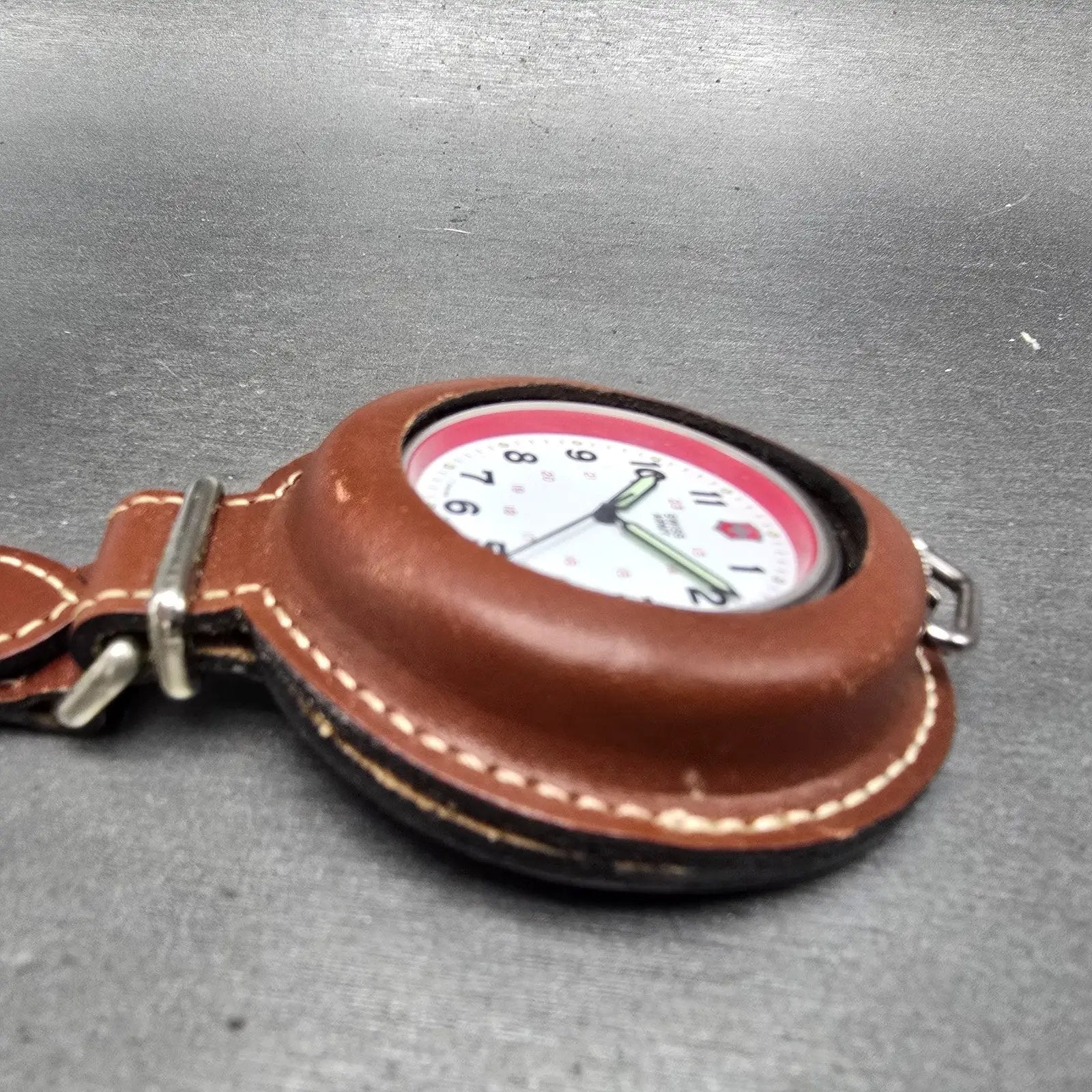 Victorinox Swiss Army Pocket Watch Men 48mm White Dial Silver Tone Round PARTS G4