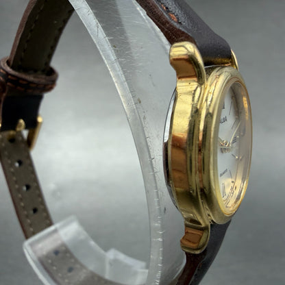 Seiko Alba Watch Women 19mm Silver Dial Gold Tone Oval V233-6270 new Battery3