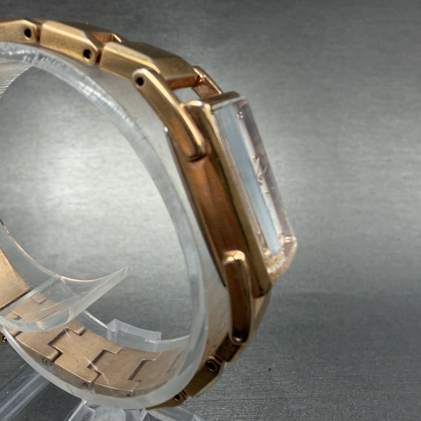 Seiko Wired Tank Watch Women 14mm MOP Dial Rose Gold Tone Rectangle New Battery3