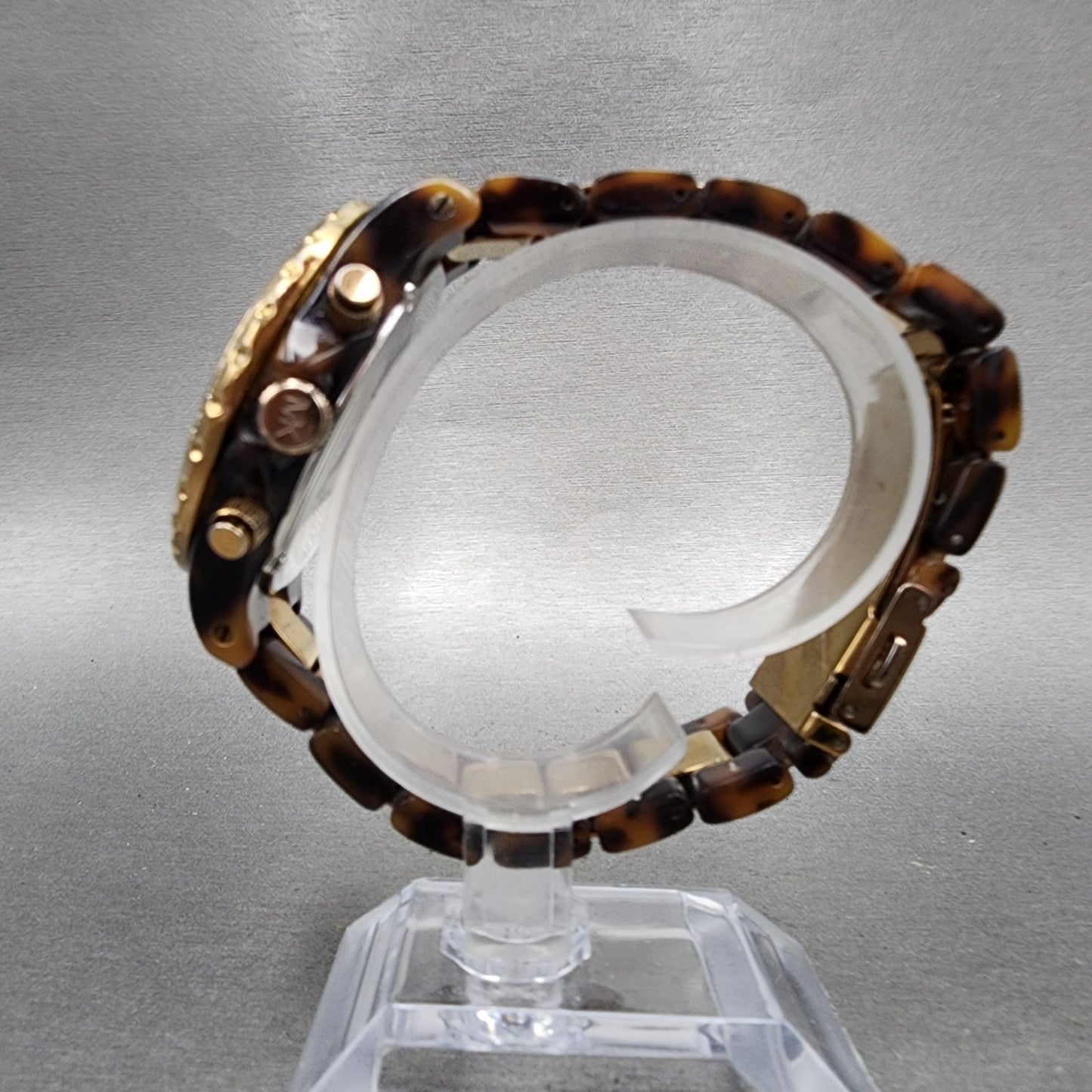 Michael kors Madison Watch Women 42mm Brown Dial Two Tone Date Chrono New Batt6