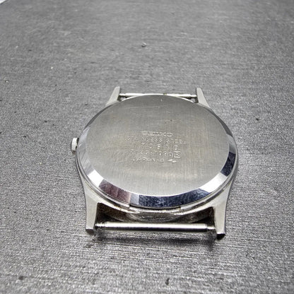 Seiko Watch Men 32mm Silver Dial Silver Tone Daydate Round 7123-7090 PARTS VTG9