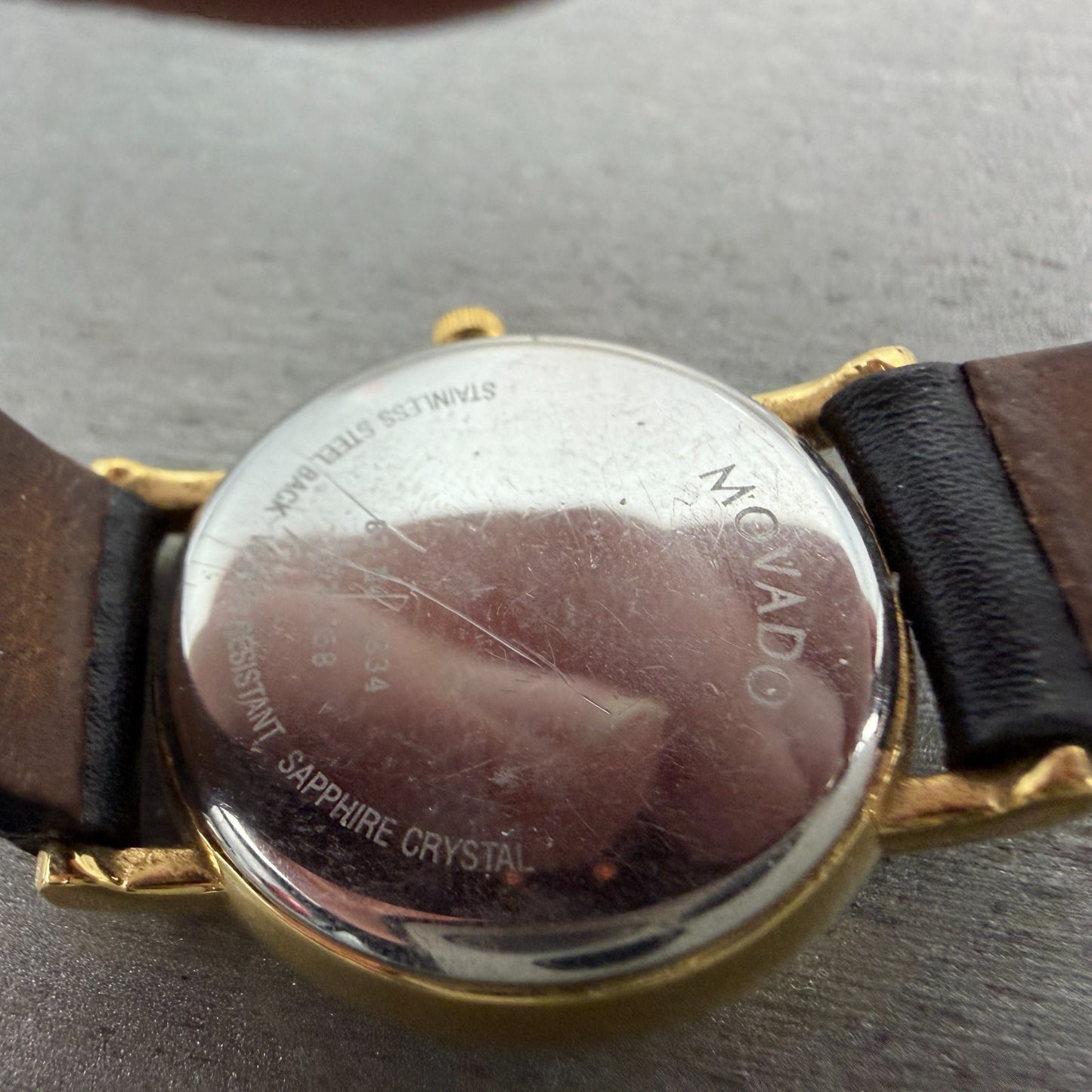 Movado Muesem Watch Women 26mm Black Dial Gold Tone Round 87 E4 0834 New Battery9