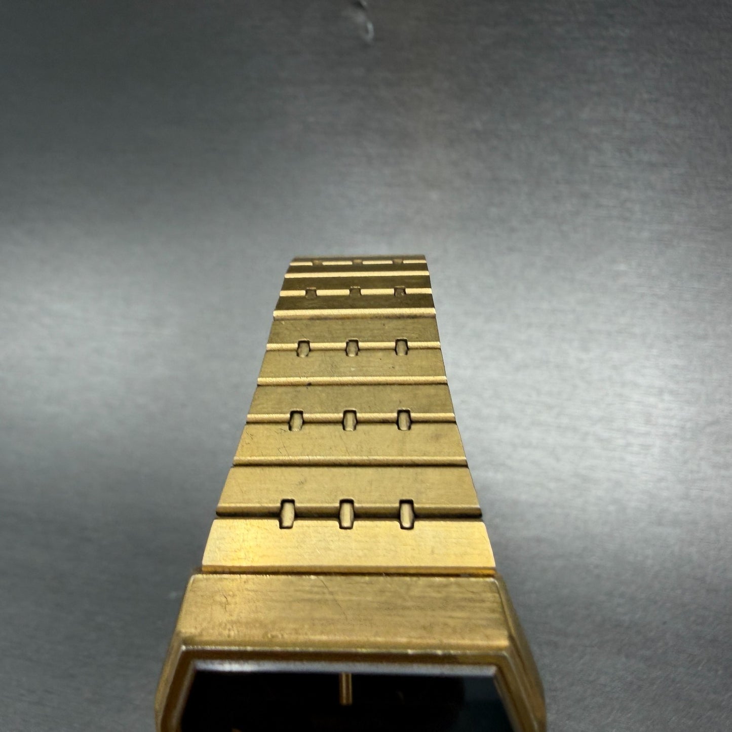 Seiko Tank Watch Men 29mm Black Dial Gold Tone Date 5P32-5A50 READ!! New Battery4