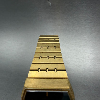 Seiko Tank Watch Men 29mm Black Dial Gold Tone Date 5P32-5A50 READ!! New Battery4