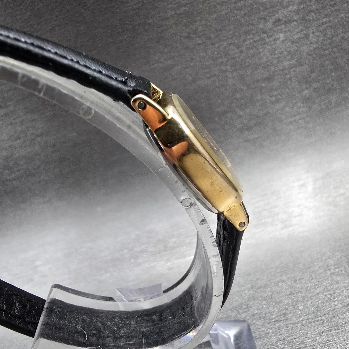 Citizen CQ Watch Women 17mm Black Dial Gold Tone Oval 3220 New Battery VTG E#3