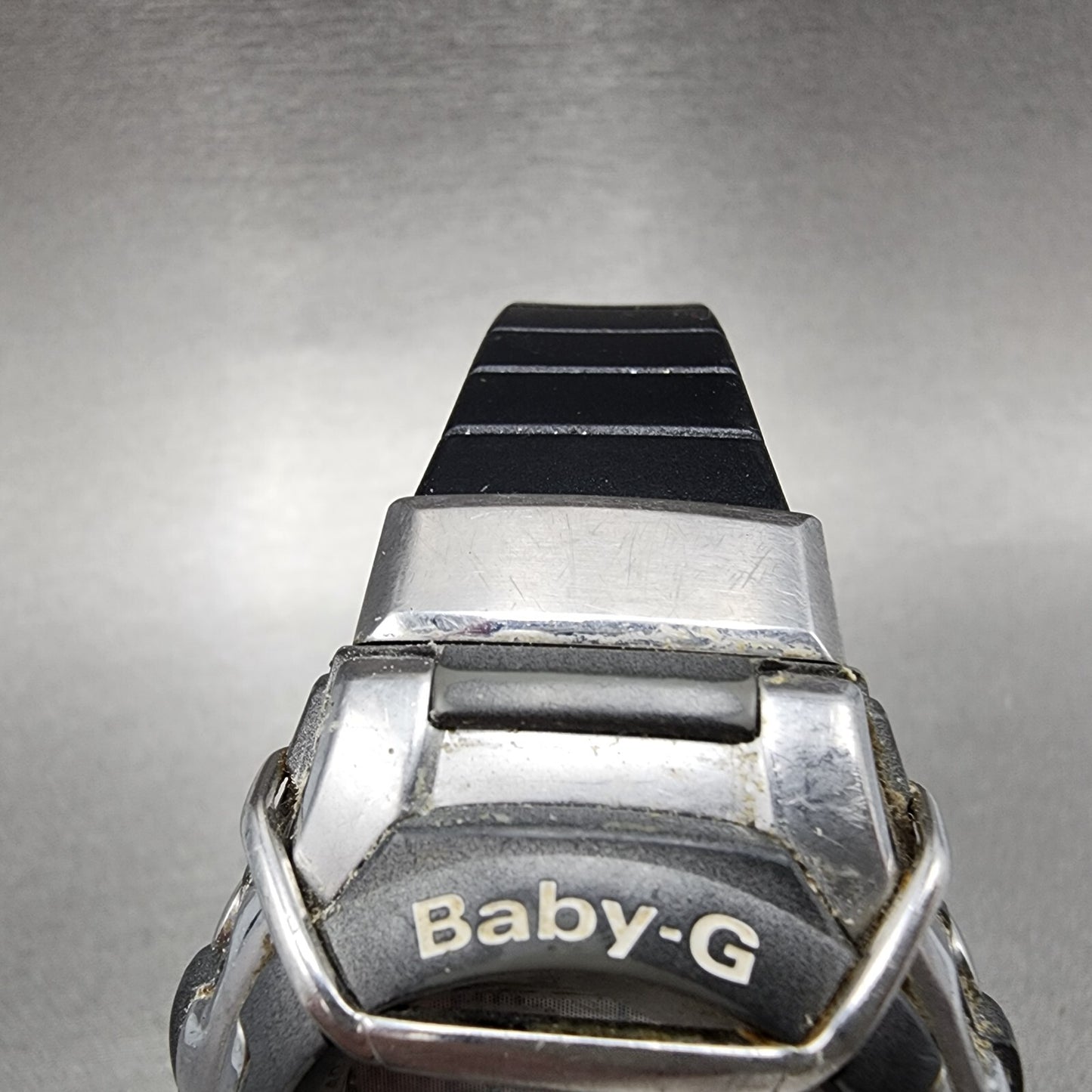 Casio BabyG Watch Women 42mm Digital Silver Tone alarm Chrono MSG133 New Batt4