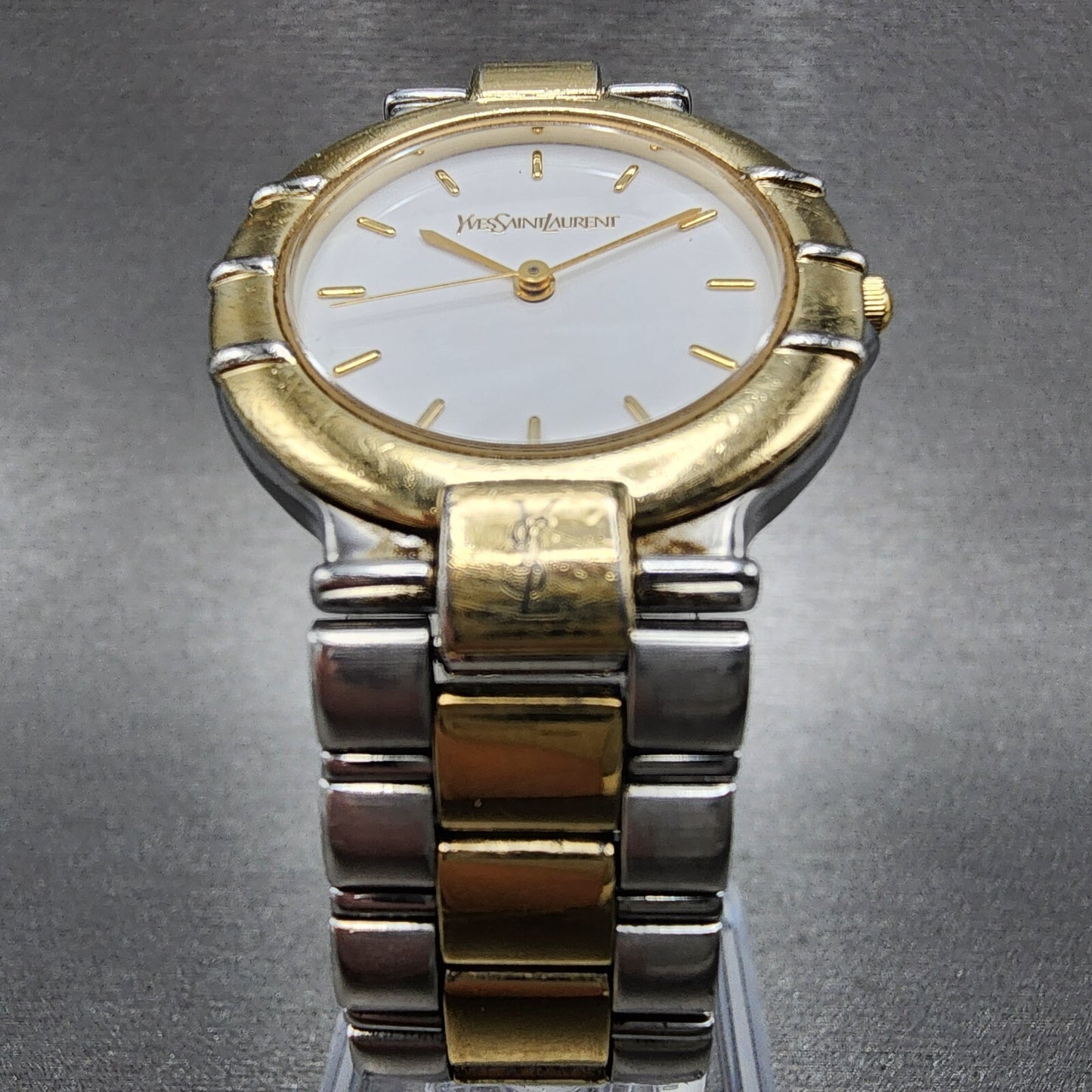 Yves Saint Laurent Watch Women 29mm White Dial Two Tone 4630E63450 New Battery4