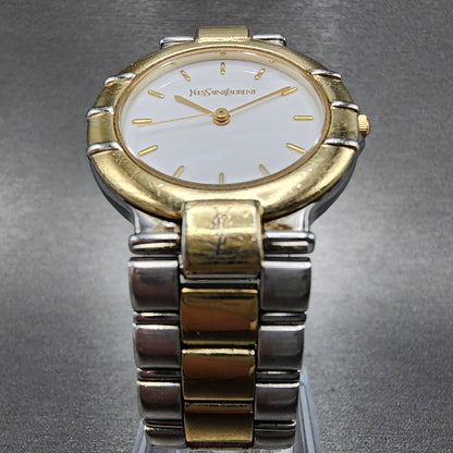 Yves Saint Laurent Watch Women 29mm White Dial Two Tone 4630E63450 New Battery4