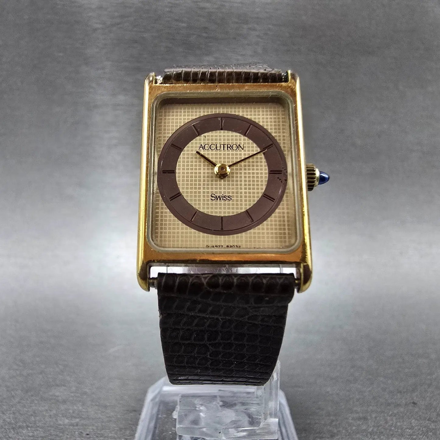 Bulova Accutron Tank Watch Women 20mm Champagne Dial Gold Tone New Battery VTG5