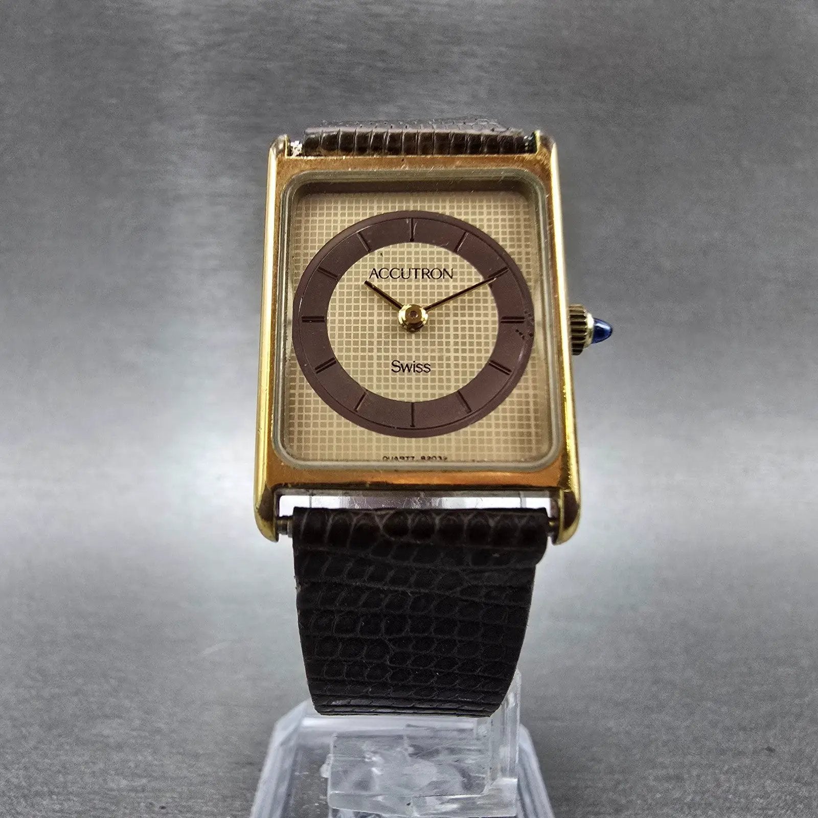 Bulova Accutron Tank Watch Women 20mm Champagne Dial Gold Tone New Battery VTG5