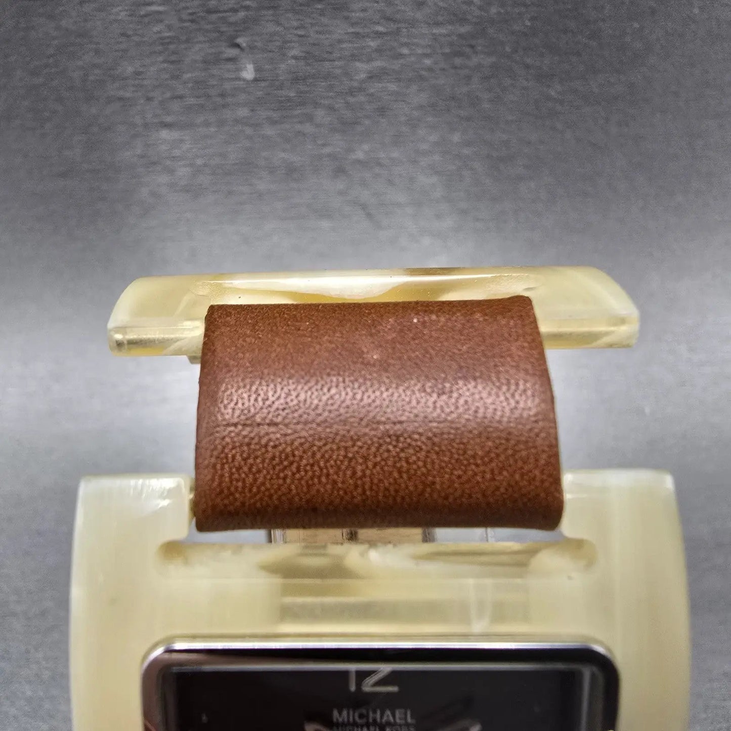 Michael Kors Watch Women 36mm Brown Dial Tan Tone Rectangle MK-4001 New Battery5