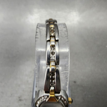 Pulsar Watch Women 17mm MOP Dial Two Tone Tonneau 1N00-X185 New Battery