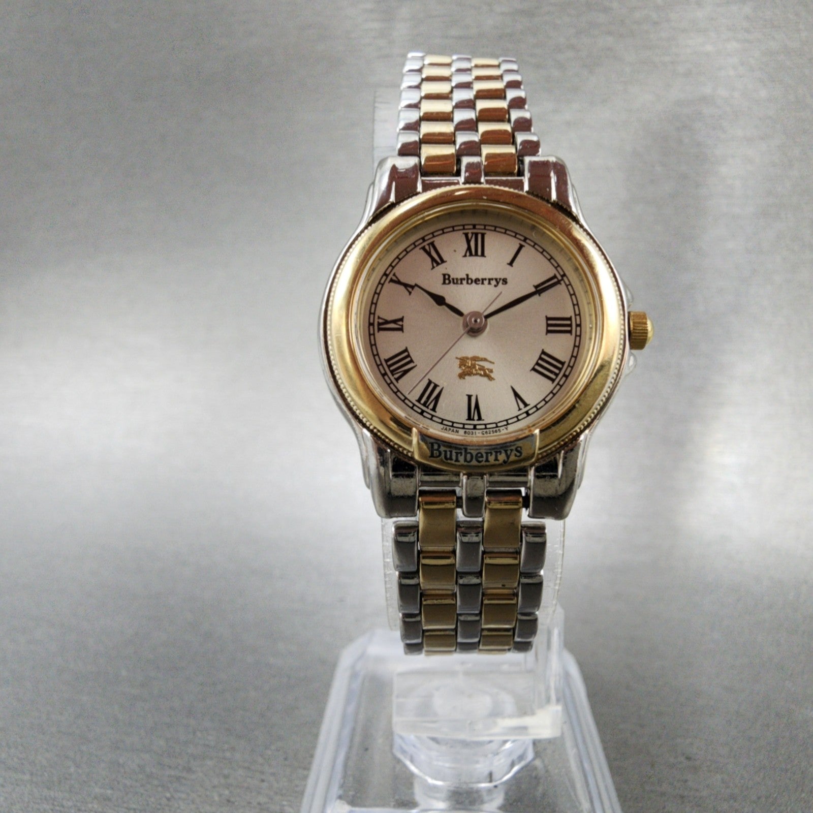 Burberry Watch Women 24mm Silver Dial Two Tone Round 6031G13435 New Battery5