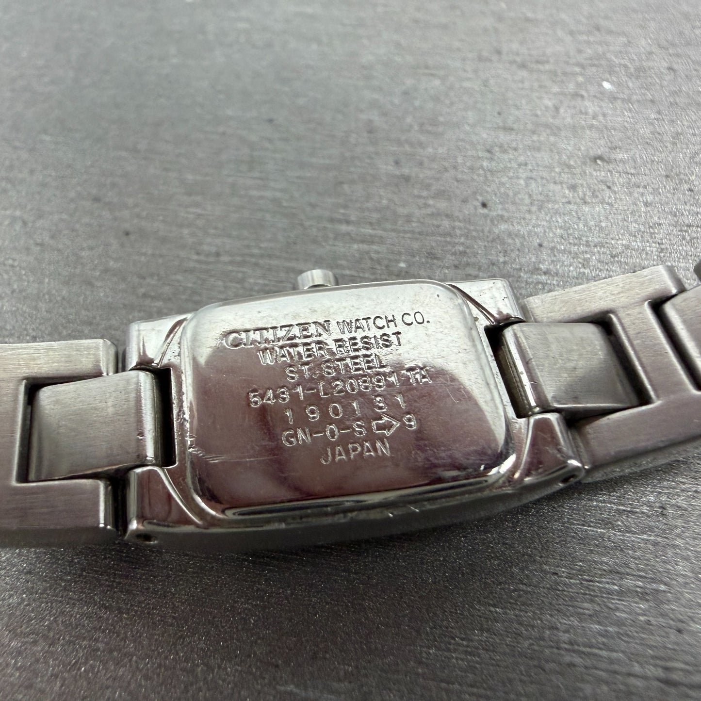 Citizen Wicca Watch Women 15mm Blue Dial Silver Rectangle 5431-L20891 New Batt9